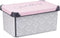 Opbergbak met Deksel Vibes Grijs Roze Plastic 10 L (22,7 x 16,5 x 34,5 cm) (12 Stuks)