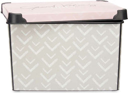 Opbergbak met Deksel Vibes Pijlen 22 L Roze Plastic 30 x 23,5 x 40 cm (12 Stuks)