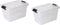 Opbergboxen met deksel 11,3 liter kunststof transparant 40 x 30 x 17 cm set van 2 stuks