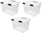 Opbergboxen met deksel 19 liter kunststof transparant 40 x 30 x 27 cm set van 3 stuks