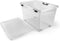 Opbergboxen met deksel 19 liter kunststof transparant 40 x 30 x 27 cm set van 3 stuks