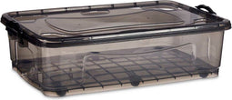 Opbergdoos op Wielen Antraciet Plastic 40 L 46,5 x 20 x 72,5 cm (6 Stuks)