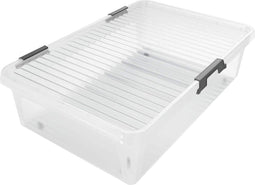 Opbergdoos - Transparant - met wieltjes - 60x40x17cm - 24L
