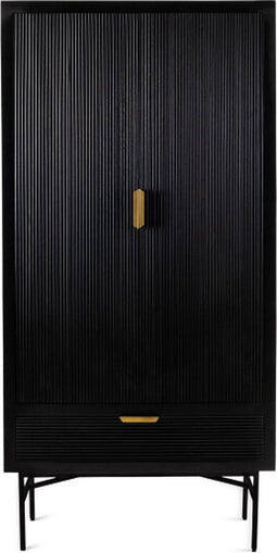 Opbergkast Lena 90 cm - zwart / Goud