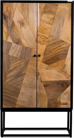 Opbergkast Oeral mangohout 90 cm - Zwart Bruin