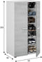 Opbergmeubel - schoenenkast - 2 deuren - betoneffect decor - L55 x D36 x H103 cm - STAR
