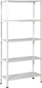 Opbergrek - 300 kg draagkracht - 170 cm hoog - 73 cm breed – 5 verstelbare legborden - Metaal - Wit