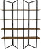 HSM Collection-Opbergrek met 4 planken -165x48x200-Naturel/Zwart-Mango/Metaal