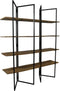 HSM Collection-Opbergrek met 4 planken -165x48x200-Naturel/Zwart-Mango/Metaal