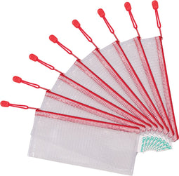 Opbergtas Tarifold met rits 250x115mm PVC rood | 8 stuks