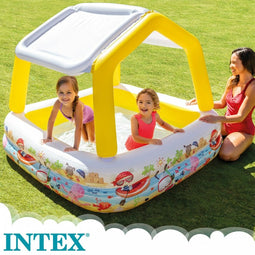 Opblaasbaar Kinderzwembad Intex Zonnetent 157 x 122 x 157 cm 295 L (3 Stuks)