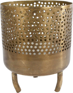 Overige Merken Theelichthouder Luca 8x8x10 cm Goud/Metaal