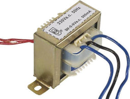 OPEN-CHASSIS TRANSFORMATOR 9VA 2 x 9V 500mA (209009C)