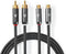 Nedis Stereo-Audiokabel - 2x RCA Male - 2x RCA Female - Verguld - 5.00 m - Rond - Grijs / Gun Metal Grijs - Cover Window Box