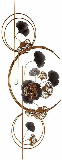 Ophangdecoratie Blommor Muurschildering Gouden Metaal Koper (60 x 150 x 7,5 cm)