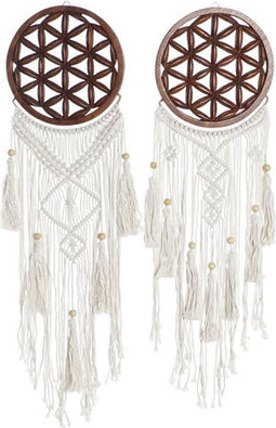 Ophangdecoratie DKD Home Decor Acacia Macramé Boho (25 x 1 x 93 cm) (2 Stuks)