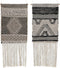 Ophangdecoratie DKD Home Decor Beige Katoen Donker grijs Franjes (45 x 1 x 107 cm) (45 x 1 x 61 cm) (2 pcs)