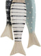 Ophangdecoratie Home ESPRIT Blauw Rood Multicolour Vissen 5 x 2 x 20 cm (2 Stuks)