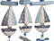 Ophangdecoratie Home ESPRIT Blauw Wit Mediterrane 26 x 2 x 47 cm (2 Stuks)