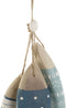 Ophangdecoratie Home ESPRIT Blauw Wit Natuurlijk Vissen 5 x 5 x 20 cm (2 Stuks)