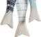Ophangdecoratie Home ESPRIT Blauw Wit Natuurlijk Vissen 5 x 5 x 20 cm (2 Stuks)
