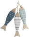 Ophangdecoratie Home ESPRIT Blauw Wit Natuurlijk Vissen 5 x 5 x 20 cm (2 Stuks)