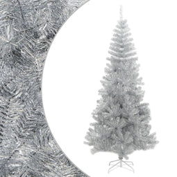 vidaXL - Kunstkerstboom - met - standaard - 180 - cm - PET - zilverkleurig