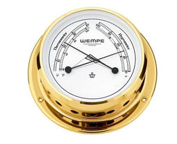 Wempe Skiff - Thermo/Hygrometer - Hoogglans messing Ø 110 mm x 42 mm