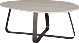 PTMD Muka coffeetable high dark grey base white marble