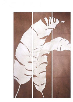 Kamerscherm Wit Bruin Canvas 122 x 2,5 x 180 cm