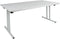 Opklapbare kantinetafel met T-poot 160cm x 80cm zwart frame beuken blad