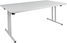 Opklapbare kantinetafel met T-poot 180cm x 80cm grijs frame grijs blad