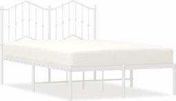vidaXL - Bedframe - met - hoofdbord - metaal - wit - 120x190 - cm