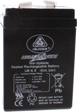 oplaadbare batterij High Power 6V-4,5 AH zwart