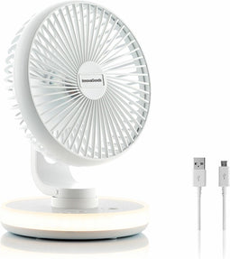 Oplaadbare bureauventilator met ledverlichting FanLed InnovaGoods Ø6,6'' 4000 mAh