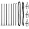 vidaXL - Hekpalen - met - Basisplaten - 7 - stuks - Ø32mm - 110cm - Gegalvaniseerd - Staal