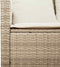 vidaXL - Tuinbank - 2-zits - met - kussens - & - tafel - poly - rattan - beige