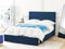 VERNOYES - Tweepersoonsbed - Blauw - 140 x 200 cm - Fluweel