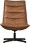 WOOOD Nika Draaifauteuil - Leerlook - Cognac - 92x65x92