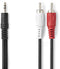 Nedis CAGL22200BK10 - Stereo audiokabel 3,5 mm naar RCA - 100 cm - Zwart