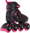 Aventuri Verstelbare Inline Skates - Semi-softboot Skeelers - Verstelbaar Maat 30-33 (S) - Zwart/Roze