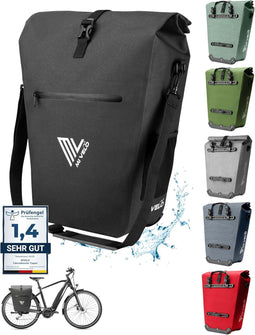 MIVELO Fietstas - Waterdicht - 25L met Laptopvak en Schouderriem - Zwart