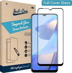 Oppo A54s Screenprotector - Full Cover - Gehard glas - Transparant - Just in Case