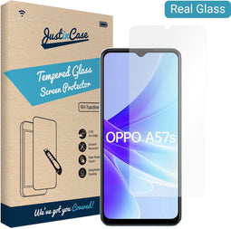 Oppo A57s screenprotector - Gehard glas - Transparant - Just in Case