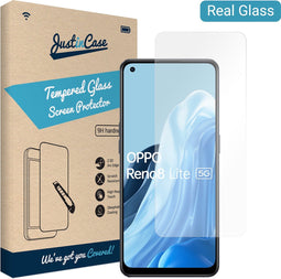 Oppo Reno 8 Lite Tempered Glass Screenprotector - Transparant
