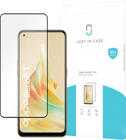 Oppo Reno8 T 4G Full Cover Tempered Glass - Screenprotector - Black