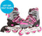 Street Rider Pro - Inline Skates - Aluminium frame 4 wielen - Roze/Grijs