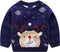 DearDeer® - Kersttrui - Jacquardgebreid katoen met rendier - Maat 86 (1-2 jaar)