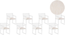 Set van 8 tuinzitkussens SASSARI PREMIUM 46 x 46 cm Lichtbeige