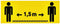 OPUS 2 vloersticker houd 1,5 m afstand (10 stuks) - Corona - COVID geel zwart UV bestendig 40 x 15 cm